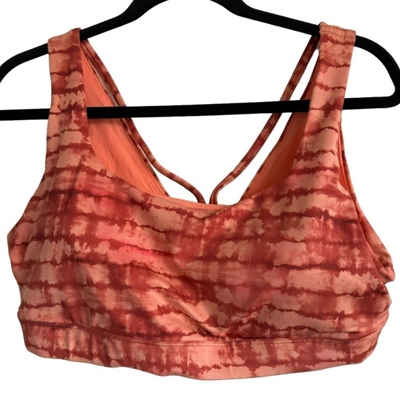 Athleta Exhale Powervita Sports Bra, Coral Tie Dye, Size 1X - Picture 5 of 9